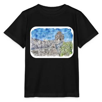 Beijing China Watercolor Sketch Drawn Drawing - Stanley/Stella MINI CREATOR Kids’ T-Shirt - black - Front - Mikhail (115cm)