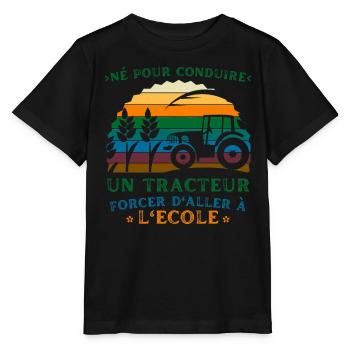 Né Pour Conduire Un Tracteur - T-shirt bio MINI CREATOR Stanley/Stella Enfant - noir - Devant - Mikhail (115cm)