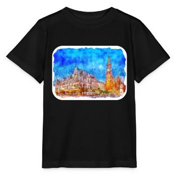 Krakau Polen Aquarell Skizze Illustration - Stanley/Stella Kinder T-Shirt MINI CREATOR  - Schwarz - Vorne - Mikhail (115cm)