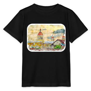 Grenade Espagne Aquarelle Esquisse Dessiner Dessin - T-shirt bio MINI CREATOR Stanley/Stella Enfant - noir - Devant - Mikhail (115cm)