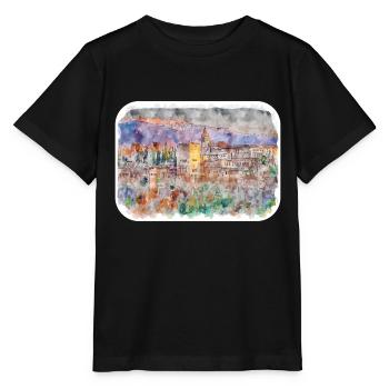 Grenade Espagne Aquarelle Sketch Illustration - T-shirt bio MINI CREATOR Stanley/Stella Enfant - noir - Devant - Mikhail (115cm)