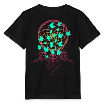 Butterflies in the dream catcher - Stanley/Stella MINI CREATOR Kids’ T-Shirt - black - Front - Mikhail (115cm)