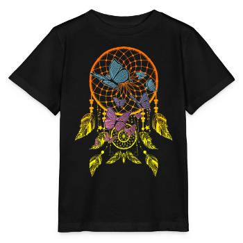 Schmetterlinge im Traumfänger - Stanley/Stella Kinder T-Shirt MINI CREATOR  - Schwarz - Vorne - Mikhail (115cm)