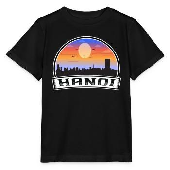 Hanoi Vietnam Skyline Vintage Sonnenuntergang Reise Souven - Stanley/Stella Kinder T-Shirt MINI CREATOR  - Schwarz - Vorne - Mikhail (115cm)