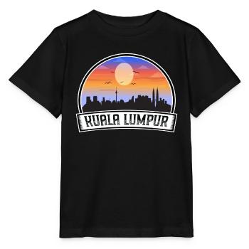 Kuala Lumpur Malaysia Skyline Vintage Sunset Trave - Stanley/Stella Kinder T-Shirt MINI CREATOR  - Schwarz - Vorne - Mikhail (115cm)