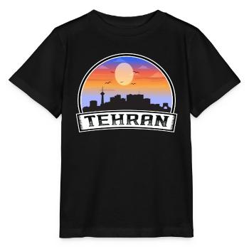 Tehran Iran Skyline Vintage Sunset Travel Souvenir - Stanley/Stella MINI CREATOR Kids’ T-Shirt - black - Front - Mikhail (115cm)