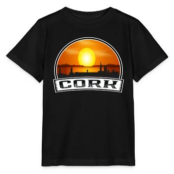 Cork Irland Skyline Vintage Sonnenuntergang Reise Souveni - Stanley/Stella Kinder T-Shirt MINI CREATOR  - Schwarz - Vorne - Mikhail (115cm)