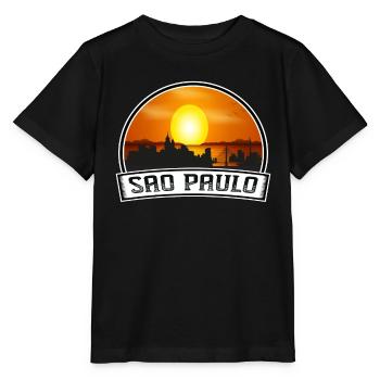 Sao Paulo Brésil Skyline Vintage Sunset Travel Sou - T-shirt bio MINI CREATOR Stanley/Stella Enfant - noir - Devant - Mikhail (115cm)