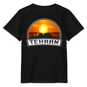 Tehran Iran Skyline Vintage Sunset Travel Souvenir - Stanley/Stella MINI CREATOR Kids’ T-Shirt - black - Front - Mikhail (115cm)