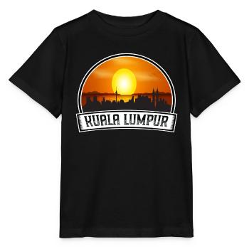 Kuala Lumpur Malaysia Skyline Vintage Sunset Trave - Stanley/Stella Kinder T-Shirt MINI CREATOR  - Schwarz - Vorne - Mikhail (115cm)