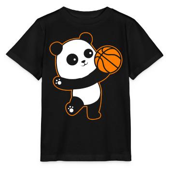 Panda Basketball Kids - Stanley/Stella MINI CREATOR Kids’ T-Shirt - black - Front - Mikhail (115cm)