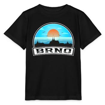 Brünn Tschechien Skyline Vintage Sonnenuntergang Reise Souveni - Stanley/Stella Kinder T-Shirt MINI CREATOR  - Schwarz - Vorne - Mikhail (115cm)