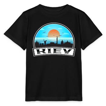 Kiew Ukraine Skyline Vintage Sonnenuntergang Reise Souveni - Stanley/Stella Kinder T-Shirt MINI CREATOR  - Schwarz - Vorne - Mikhail (115cm)