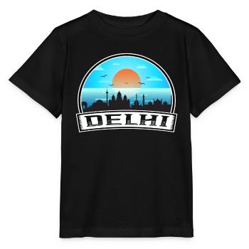 Delhi Inde Skyline Vintage Sunset Souvenir de voyage - T-shirt bio MINI CREATOR Stanley/Stella Enfant - noir - Devant - Mikhail (115cm)