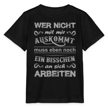 Wer nicht mit mir auskommt - Egoist - Stanley/Stella Kinder T-Shirt MINI CREATOR  - Schwarz - Vorne - Mikhail (115cm)