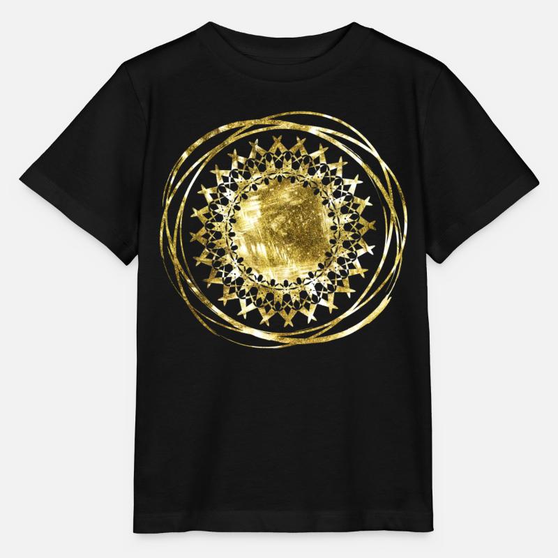 Mandala gold - Stanley/Stella Kinder T-Shirt MINI CREATOR  - Schwarz