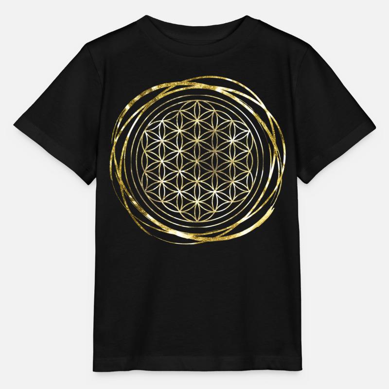 Blume des Lebens gold - Stanley/Stella Kinder T-Shirt MINI CREATOR - Schwarz