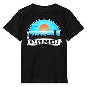 Hanoi Vietnam Skyline Vintage Sonnenuntergang Reise Souven - Stanley/Stella Kinder T-Shirt MINI CREATOR  - Schwarz - Vorne - Mikhail (115cm)