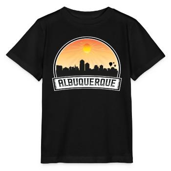 Albuquerque Nouveau-Mexique États-Unis Skyline Vintage Coucher de soleil - T-shirt bio MINI CREATOR Stanley/Stella Enfant - noir - Devant - Mikhail (115cm)