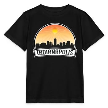 Indianapolis Indiana Usa Skyline Vintage Sunset Tr - Stanley/Stella Kinder T-Shirt MINI CREATOR  - Schwarz - Vorne - Mikhail (115cm)