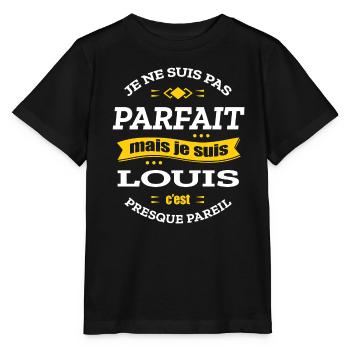 LOUIS PARFAIT - PRENOM LOUIS - T-shirt bio MINI CREATOR Stanley/Stella Enfant - noir - Devant - Mikhail (115cm)