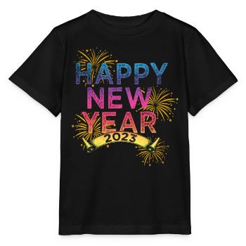 New Year 2023 New Year's Eve Happy New Year - Stanley/Stella MINI CREATOR Kids’ T-Shirt - black - Front - Mikhail (115cm)