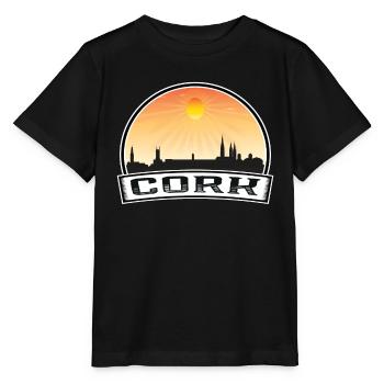 Cork Ireland Skyline Vintage Sunset Travel Souveni - Stanley/Stella MINI CREATOR Kids’ T-Shirt - black - Front - Mikhail (115cm)