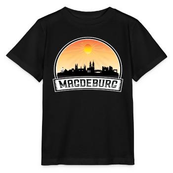Magdebourg Allemagne Skyline Vintage Sunset Travel So - T-shirt bio MINI CREATOR Stanley/Stella Enfant - noir - Devant - Mikhail (115cm)