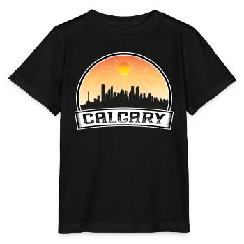 Calgary Canada Skyline Vintage Sunset Travel Souve - T-shirt bio MINI CREATOR Stanley/Stella Enfant - noir - Devant - Mikhail (115cm)