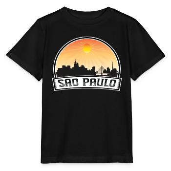 Sao Paulo Brésil Skyline Vintage Sunset Travel Sou - T-shirt bio MINI CREATOR Stanley/Stella Enfant - noir - Devant - Mikhail (115cm)