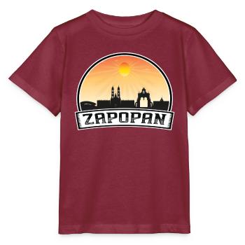 Zapopan Mexico Skyline Vintage Sunset Travel Souve - Stanley/Stella MINI CREATOR Kids’ T-Shirt - burgundy - Front - Kain (125cm)