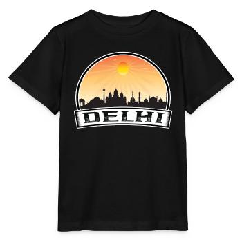 Delhi Inde Skyline Vintage Sunset Souvenir de voyage - T-shirt bio MINI CREATOR Stanley/Stella Enfant - noir - Devant - Mikhail (115cm)