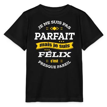 FÉLIX PARFAIT - PRENOM FÉLIX - T-shirt bio MINI CREATOR Stanley/Stella Enfant - noir - Devant - Mikhail (115cm)