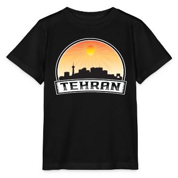 Tehran Iran Skyline Vintage Sunset Travel Souvenir - Stanley/Stella MINI CREATOR Kids’ T-Shirt - black - Front - Mikhail (115cm)