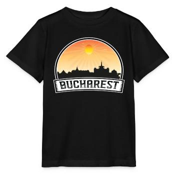 Bukarest Rumänien Skyline Vintage Sonnenuntergang Reisen So - Stanley/Stella Kinder T-Shirt MINI CREATOR  - Schwarz - Vorne - Mikhail (115cm)