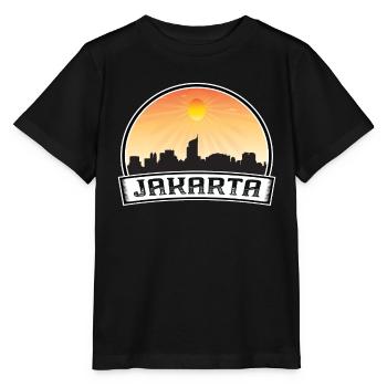 Jakarta Indonésie Skyline Vintage Sunset Travel So - T-shirt bio MINI CREATOR Stanley/Stella Enfant - noir - Devant - Mikhail (115cm)