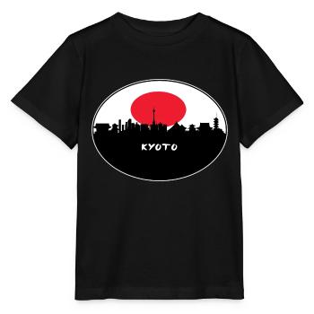 Kyoto Japon Drapeau Skyline Silhouette Travel - T-shirt bio MINI CREATOR Stanley/Stella Enfant - noir - Devant - Mikhail (115cm)