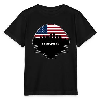 Louisville Kentucky USA Flagge Skyline Silhouette Tr - Stanley/Stella Kinder T-Shirt MINI CREATOR  - Schwarz - Vorne - Mikhail (115cm)