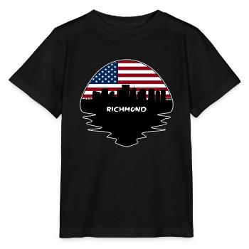 Richmond Virginie États-Unis Flag Skyline Silhouette - T-shirt bio MINI CREATOR Stanley/Stella Enfant - noir - Devant - Mikhail (115cm)