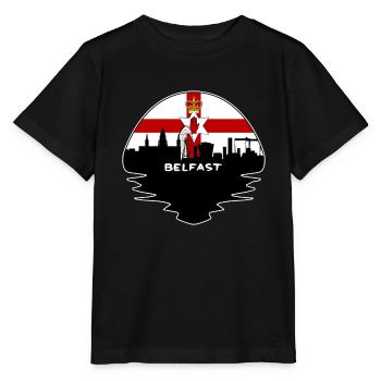Belfast Nordirland Flagge Skyline Silhouette T - Stanley/Stella Kinder T-Shirt MINI CREATOR  - Schwarz - Vorne - Mikhail (115cm)