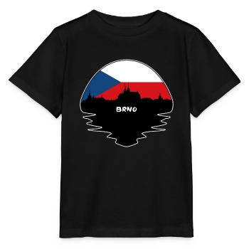 Brünn Tschechien Flagge Skyline Silhouette Reisen - Stanley/Stella Kinder T-Shirt MINI CREATOR  - Schwarz - Vorne - Mikhail (115cm)
