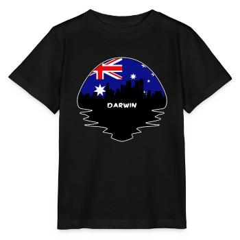 Darwin Australie Flag Skyline Silhouette Voyage - T-shirt bio MINI CREATOR Stanley/Stella Enfant - noir - Devant - Mikhail (115cm)