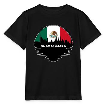 Guadalajara Mexiko Flagge Skyline Silhouette Reisen - Stanley/Stella Kinder T-Shirt MINI CREATOR  - Schwarz - Vorne - Mikhail (115cm)
