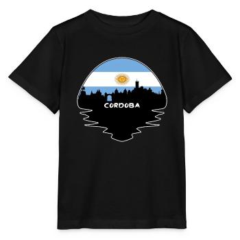 Cordoba Argentine Flag Skyline Silhouette Voyage - T-shirt bio MINI CREATOR Stanley/Stella Enfant - noir - Devant - Mikhail (115cm)