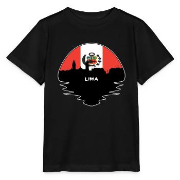 Lima Pérou Flag Skyline Silhouette Voyage - T-shirt bio MINI CREATOR Stanley/Stella Enfant - noir - Devant - Mikhail (115cm)