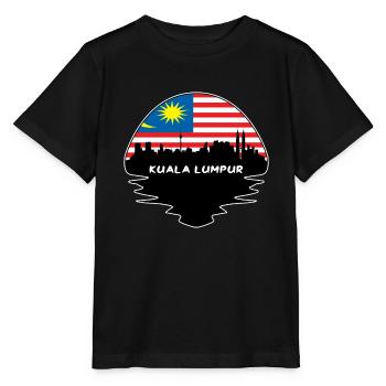 Kuala Lumpur Malaysia Flagge Skyline Silhouette Trav - Stanley/Stella Kinder T-Shirt MINI CREATOR  - Schwarz - Vorne - Mikhail (115cm)