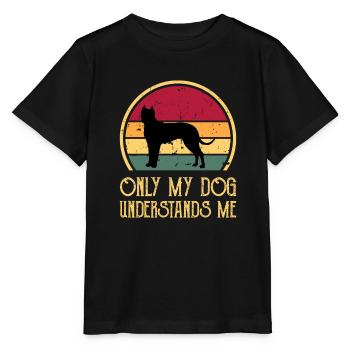 Cordoba Fighting Dog Lover Silhouette Retro Sunset - T-shirt bio MINI CREATOR Stanley/Stella Enfant - noir - Devant - Mikhail (115cm)