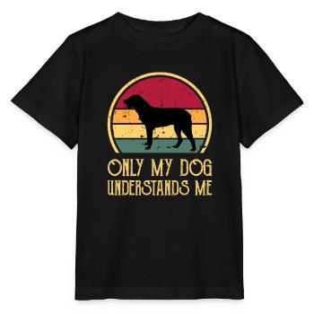 Cao De Castro Laboreiro Dog Silhouette Retro Sun - T-shirt bio MINI CREATOR Stanley/Stella Enfant - noir - Devant - Mikhail (115cm)