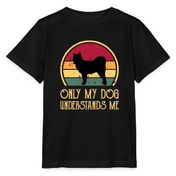 Canadian Eskimo Dog Love Silhouette Vintage Sunset - T-shirt bio MINI CREATOR Stanley/Stella Enfant - noir - Devant - Mikhail (115cm)