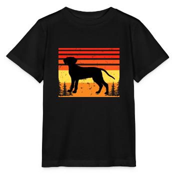 Bavière Mountain Hound Dog Silhouette Retro Sun - T-shirt bio MINI CREATOR Stanley/Stella Enfant - noir - Devant - Mikhail (115cm)